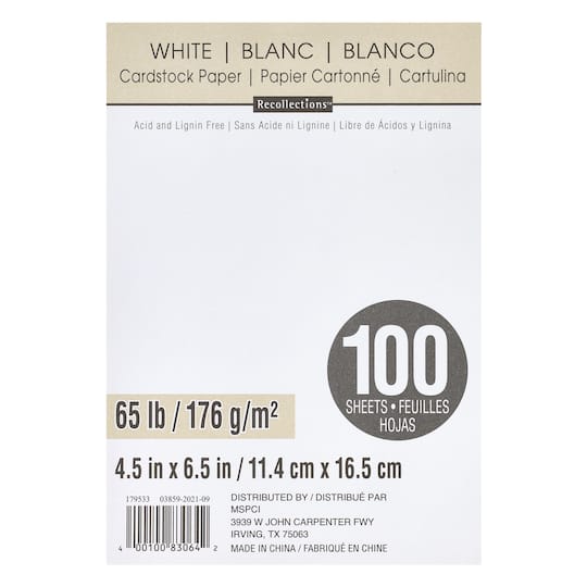 4.5" x 6.5" Cardstock Paper by Recollections